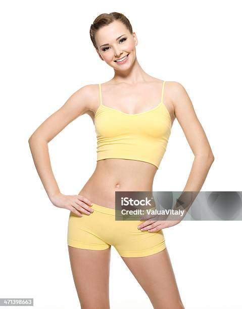 Happy Young Woman With Beautiful Slim Body Stock Photo - Download Image Now - Adult, Adults Only, Beautiful People
