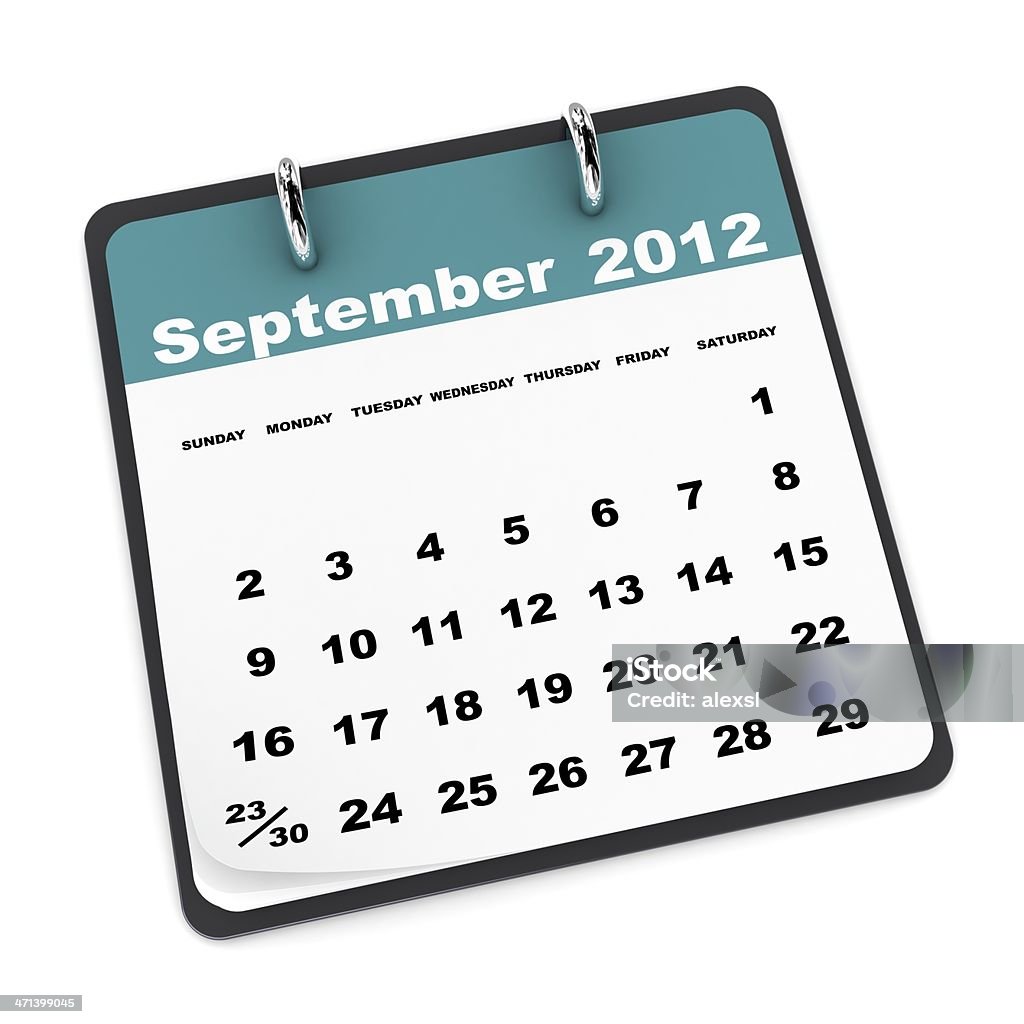 September 2012 Календарь - Стоковые фото 2012 роялти-фри