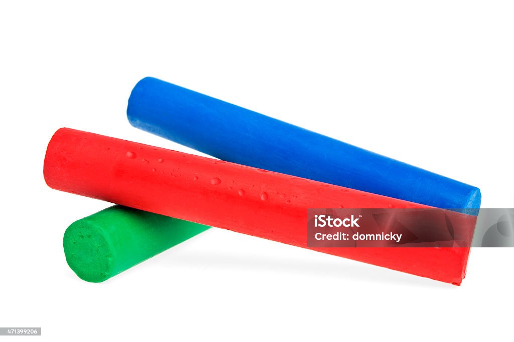 Colorful chalks on a white background 2015 Stock Photo