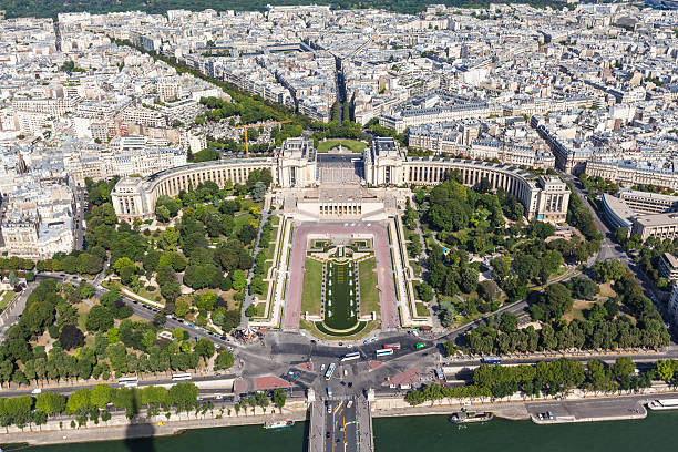 istock Aerial view of Paris on Eiffel Tower 471400254