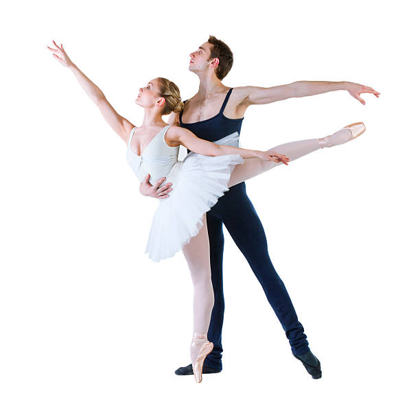 dançarinos de balé. isolado a branco - traditional dancing ballet dancing classical style imagens e fotografias de stock