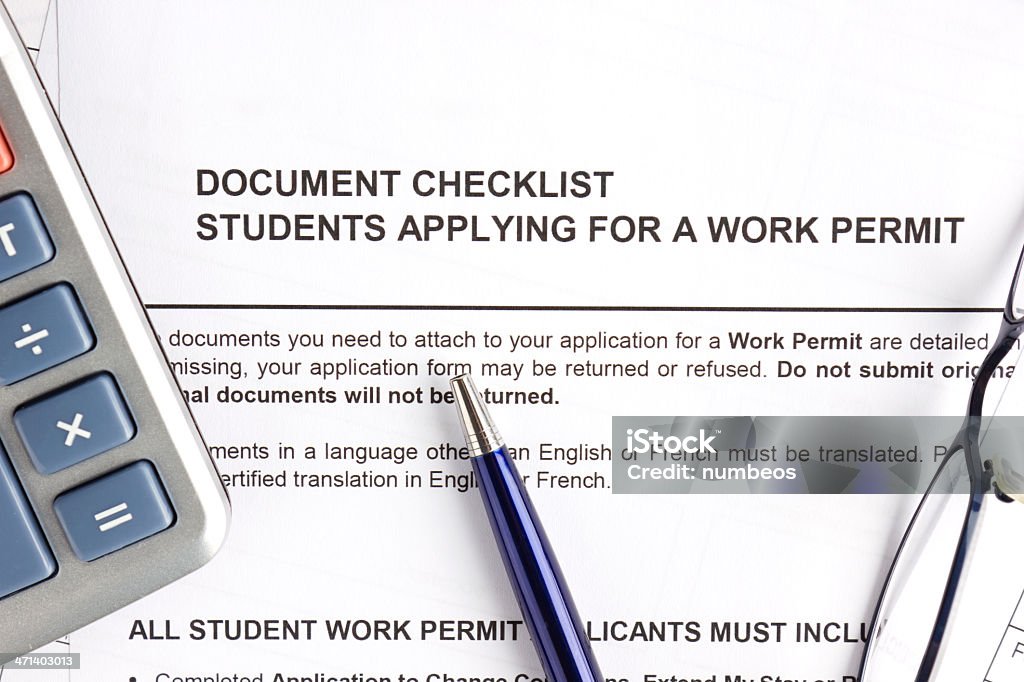 Work Permit Application Example Work Permit Application Form Stock Photo - Download Image Now ...