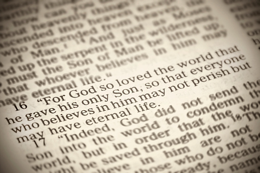 The famous John 3:16 Bible verse, 