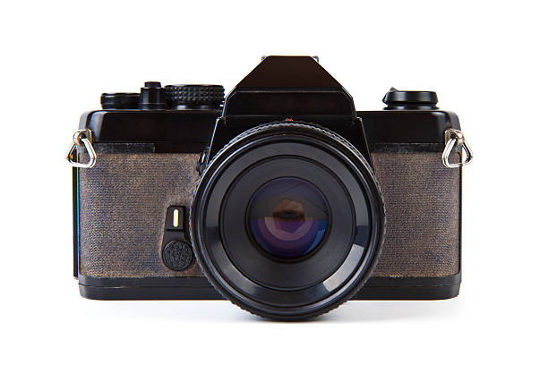 istock Old film camera with lens 471403839