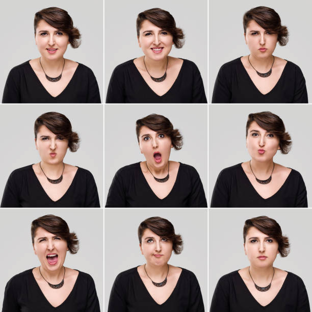 istock Young woman making facial expressions 471404334