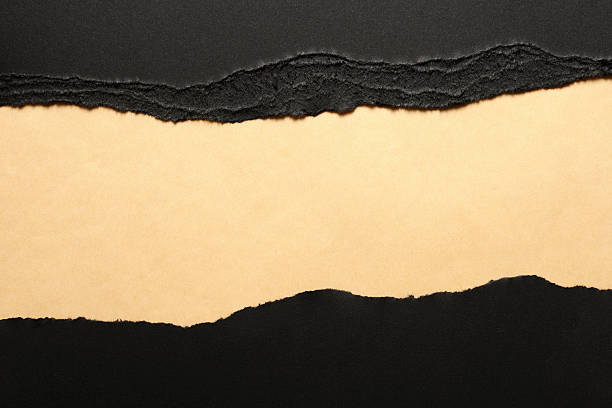 Black torn paper borders on brown wrapping paper