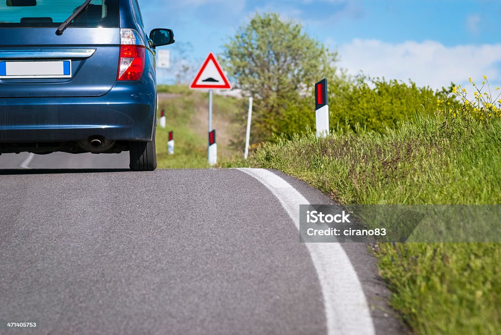 Auto-eine ländliche Straße in der Toskana - Lizenzfrei Asphalt Stock-Foto