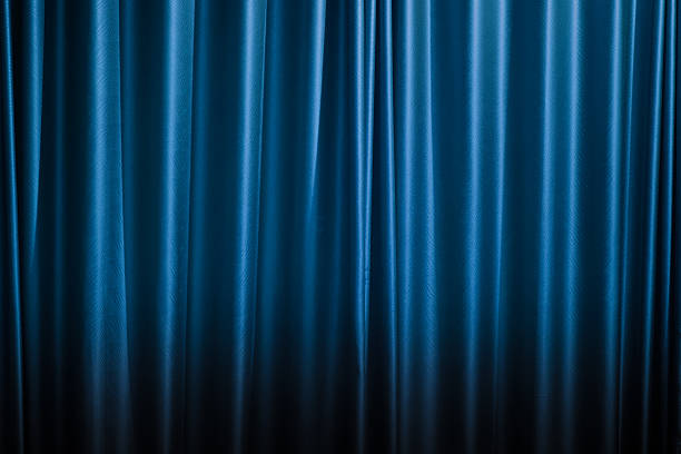 istock Beautiful blue curtain background. 471407927