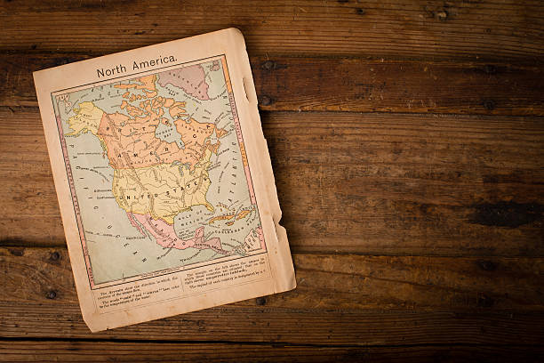 istock Old, Color Map of North America, 1867, With Copy Space 471408687