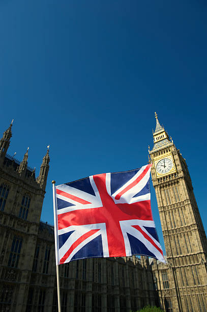 istock Union Jack British Flag Westminster Palace London 471409035