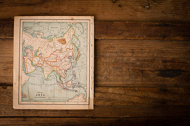 istock Old, Color Map of Asia, From 1800's, With Copy Space 471409487