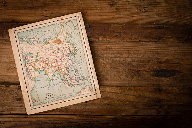 istock Old, Color Map of Asia, From 1800's, With Copy Space 471409491