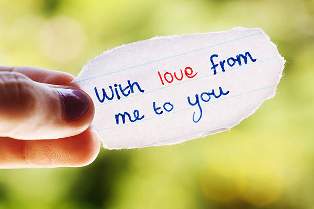 istock Sweet hand-drawn message: with love from me to you 471409551