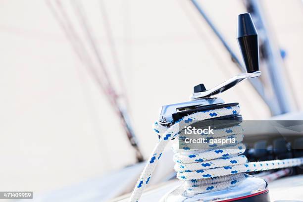 Sailboat Winch Stock Photo - Download Image Now - Cable Winch, Handle, Boat Deck