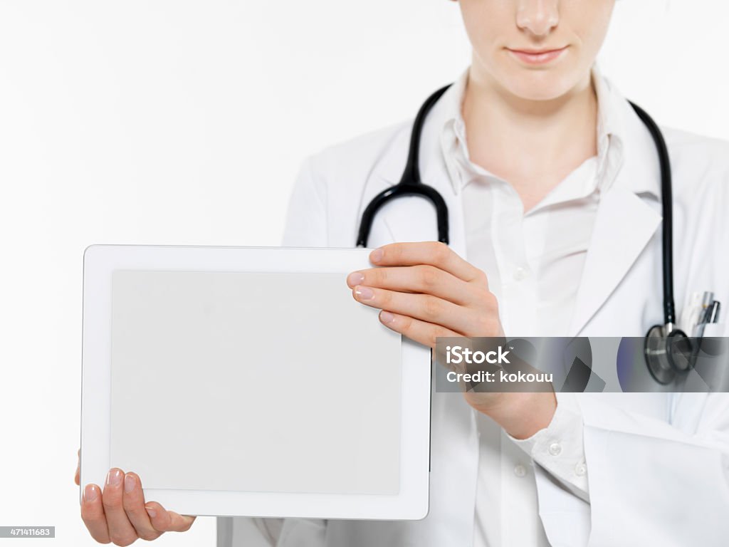 Soins médicaux avec une tablette PC - Photo de Agenda électronique libre de droits