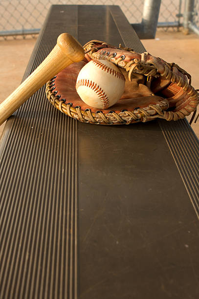 istock Baseball Bat and Glove in the Dugout 471412303
