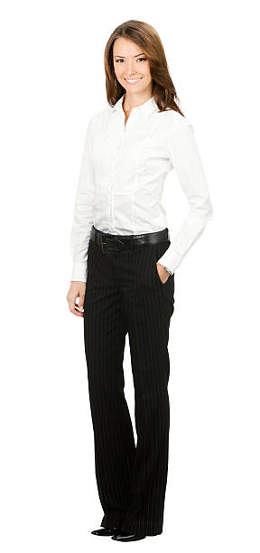 istock Happy smiling business woman, over white 471413231