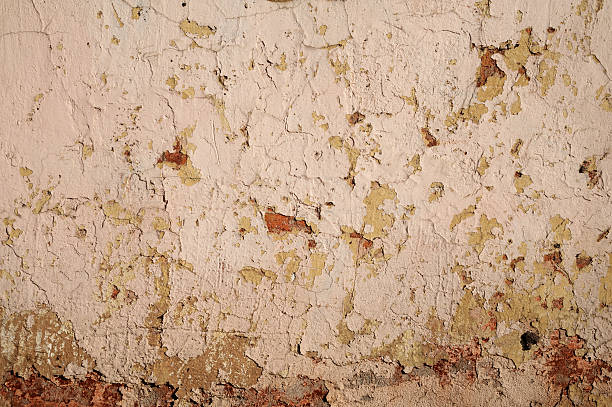 istock Texture of old wall covered with gray stucco 471413898