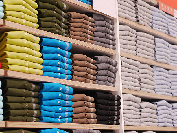 istock Clothes on the shelves 471414847