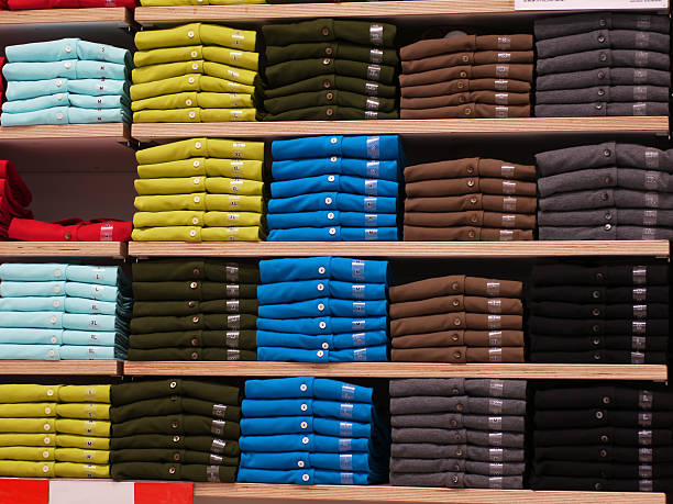 istock Clothes on the shelves 471414851