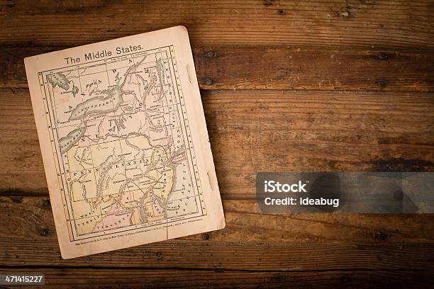 1867 Kolorowy Mapa Środkowy Z Kopii Przestrzeni - zdjęcia stockowe i więcej obrazów Mapa
