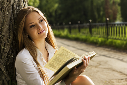 Girl reading in the park