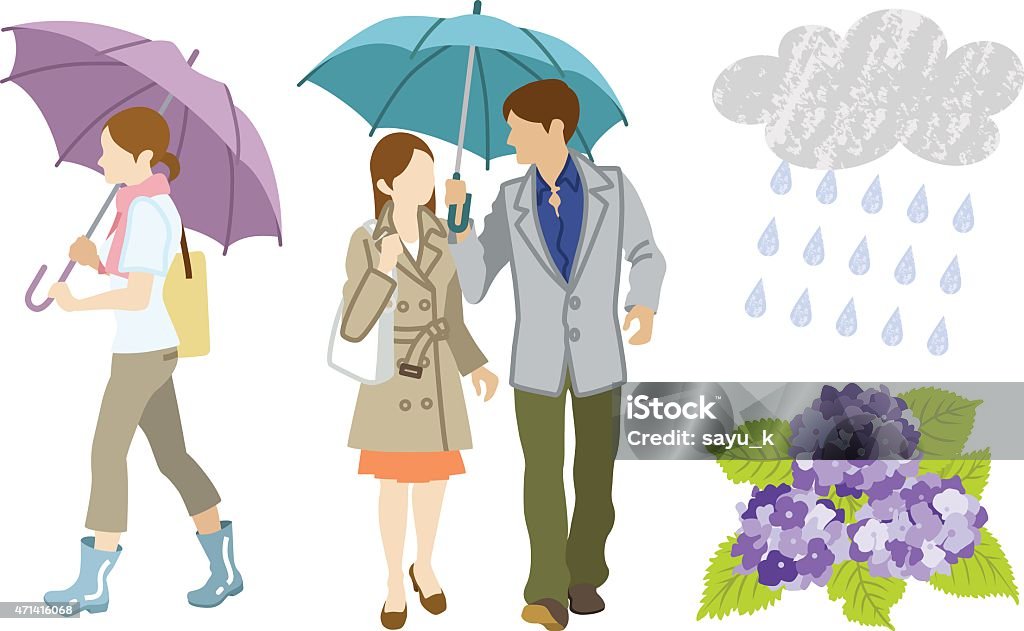 Rainy day Young Adults Clip Art set Rainy day Young Adults Clip Art set. 2015 stock vector