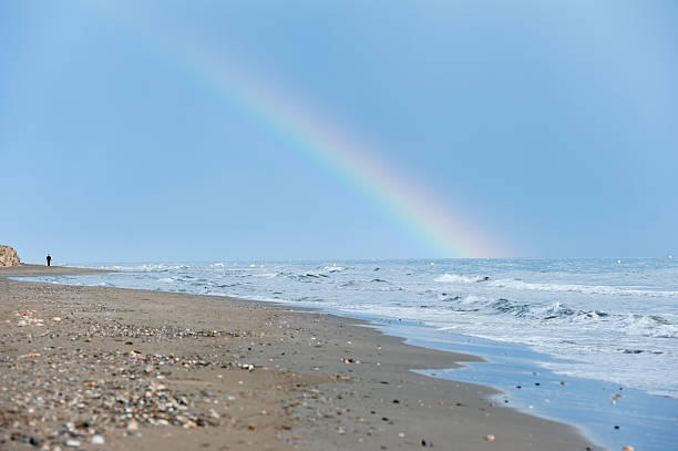istock storm clouds with rainbow over the sea 471417697