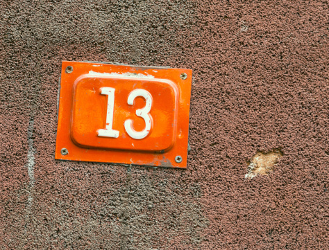 House number is thirteen. Lucky 13