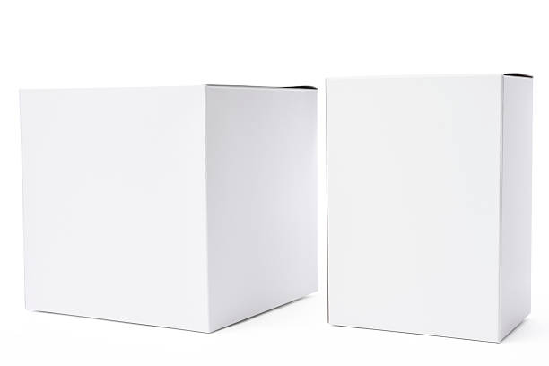istock Isolated shot of two white blank box on white background 471418900