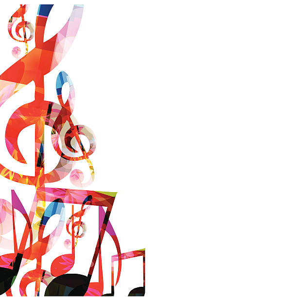 красочный музыкальный фон - sheet music music musical note pattern stock illustrations