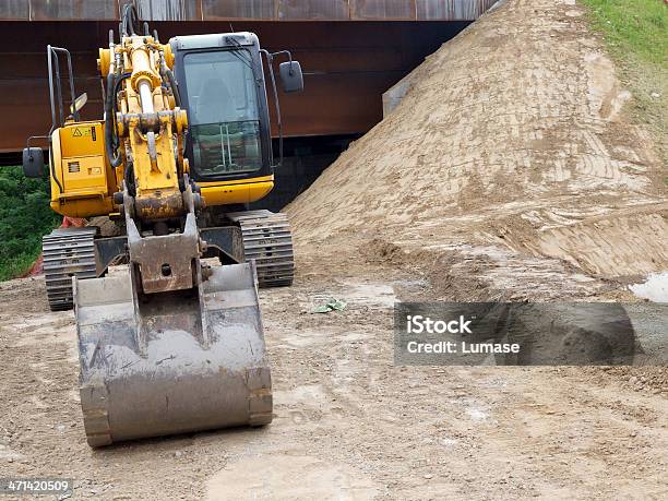 Excavator Stock Photo - Download Image Now - Backhoe, Bridge - Built Structure, Construction Industry