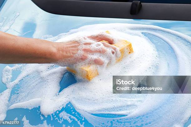 Car Cleaning Stock Photo - Download Image Now - Car, Bath Sponge, Soap Sud