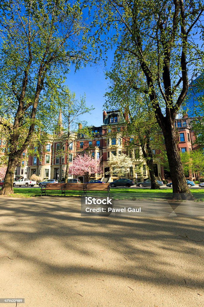 Stile vittoriano case in pietra arenaria a Boston Common Ave, MA - Foto stock royalty-free di Ambientazione esterna