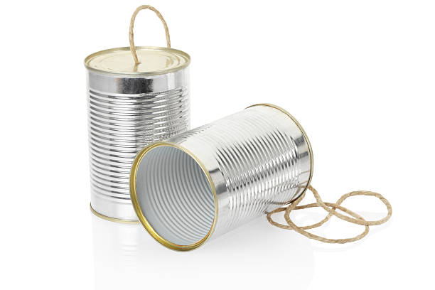 糸電話 - tin can phone ストックフォトと画像