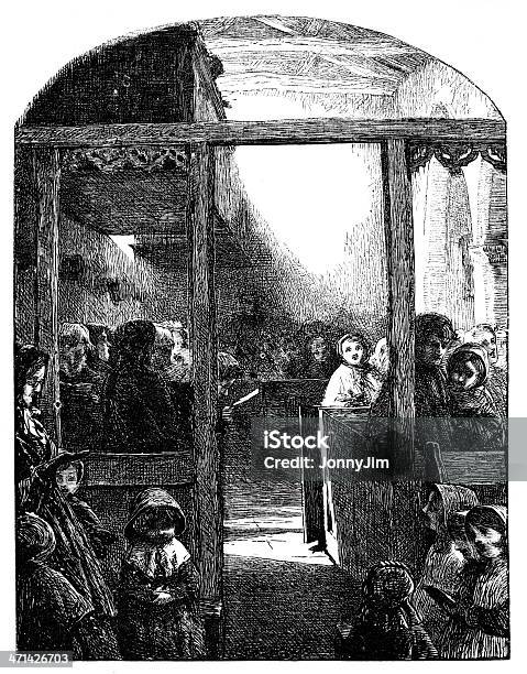 Les Personnes De Tous Âges Dans Church 1862 Journal Vecteurs libres de droits et plus d'images vectorielles de Antiquités