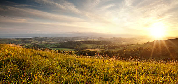 istock Panoramic sunset over English countryside in Dorset 471426751