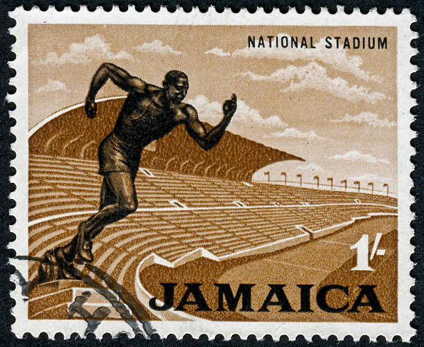 jamaican corrida carimbo - mail postage stamp postmark jamaica - fotografias e filmes do acervo