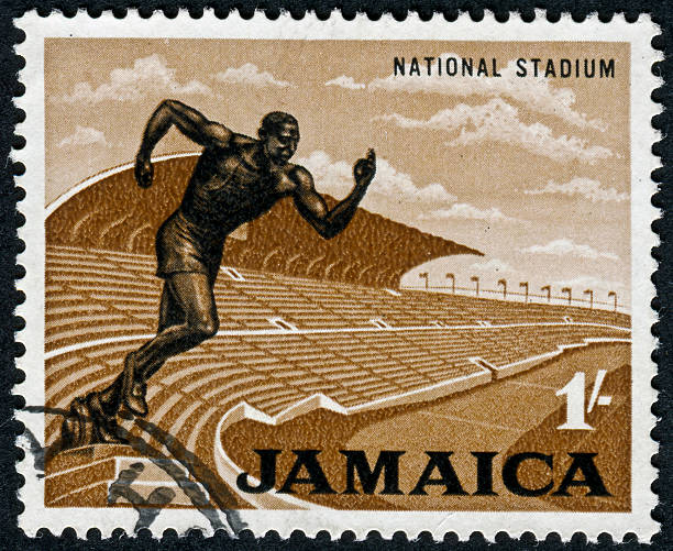 ямайский track печать - mail postage stamp postmark jamaica стоковые фото и изображения