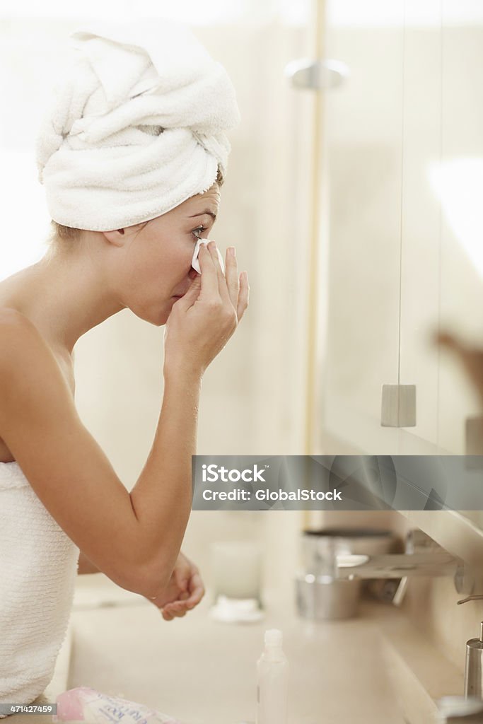Limpar a pele - Foto de stock de Floco de Algodão royalty-free