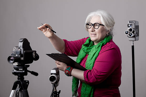 Film director behind camera