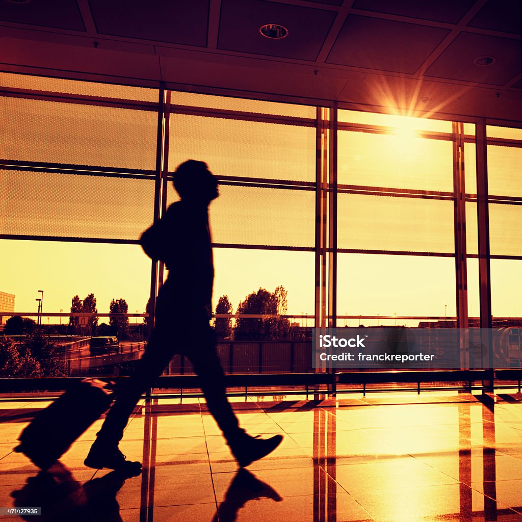 Businessman walking with luggage on airport http://blogtoscano.altervista.org/berlin.jpg  Airport Stock Photo