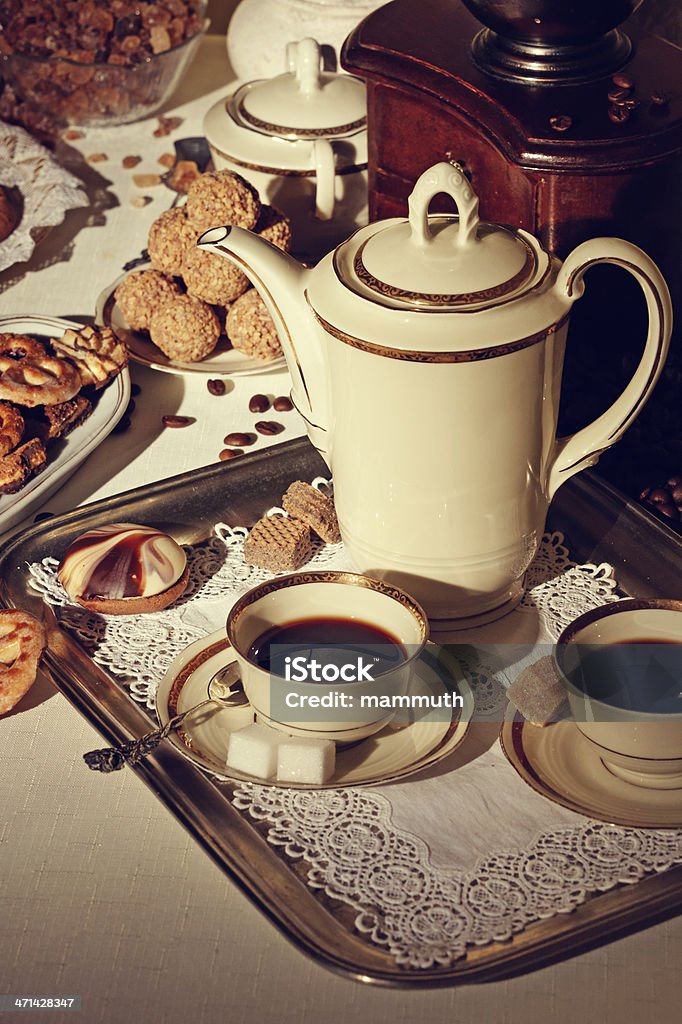 Kaffee und Stillleben - Lizenzfrei Kaffeekanne Stock-Foto