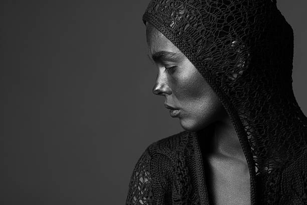 istock Woman painted with dark paint 471430166