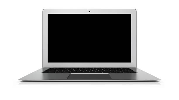 istock Silver highend laptop isolated on white 471430747