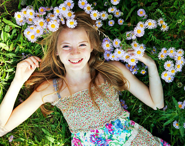 istock Teen girl lying in grass 471430877