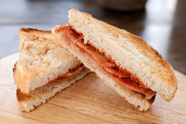 istock Sliced Toasted Bacon Sandwich with tomato Ketchup 471431667