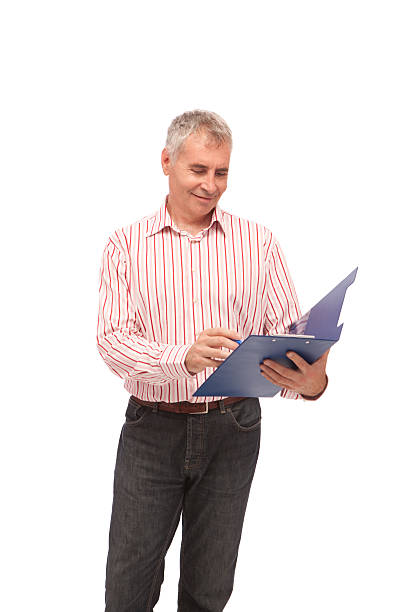 istock Casual dress businessman with folder 471433109