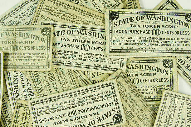 istock Vintage Tax Token Scrip 471433675