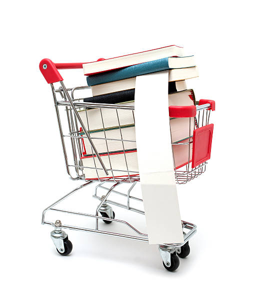 istock Books in Shopping Cart isolated on white background 471434637